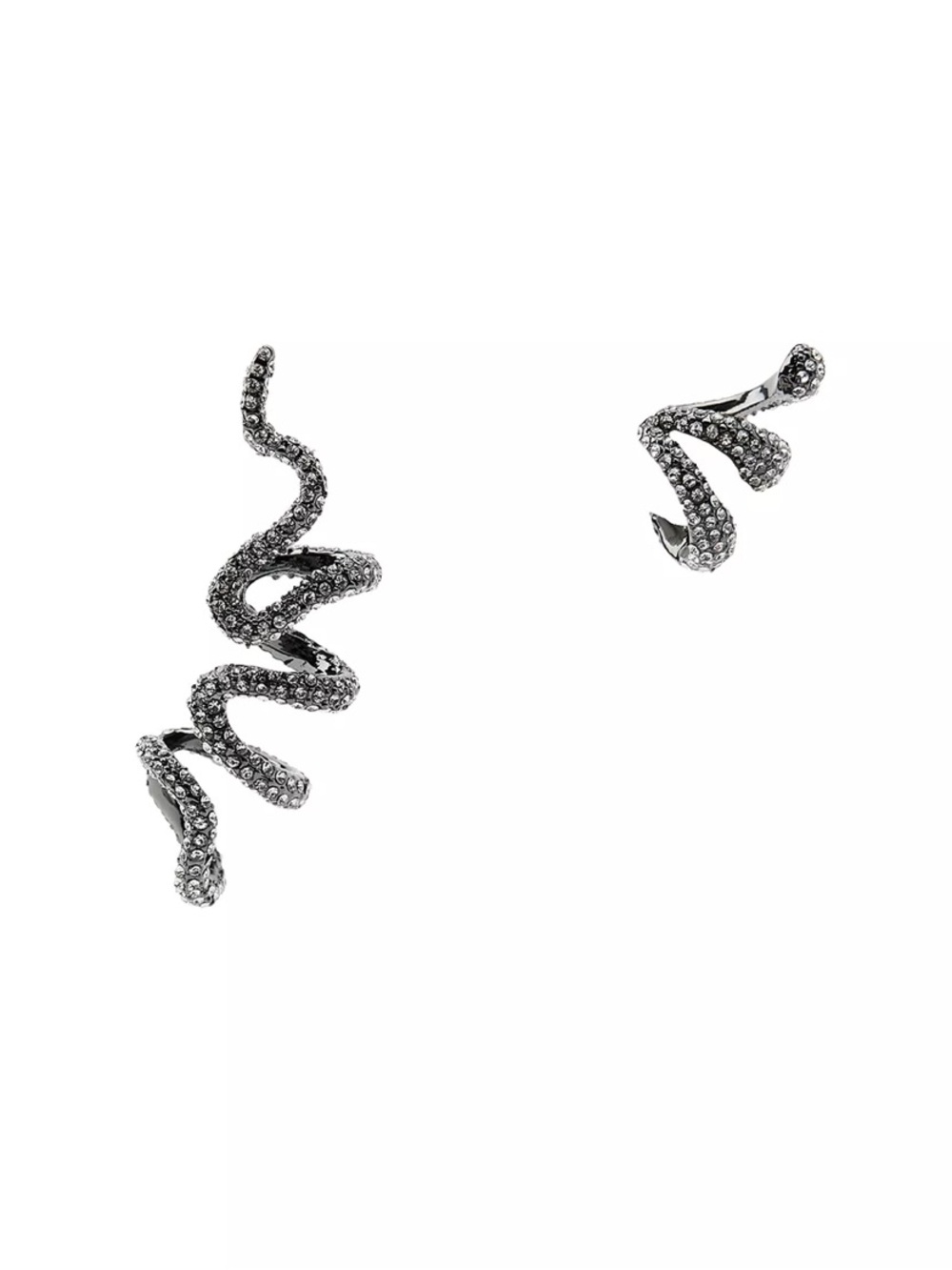 Sparkling Black Snake-Style Ear Cuffs - Zara